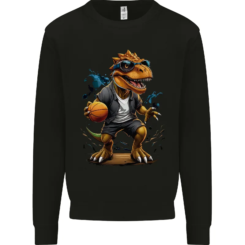 premium gym hoodieBasketball T-Rex Dinosaur Mens Sweatshirt Jumper