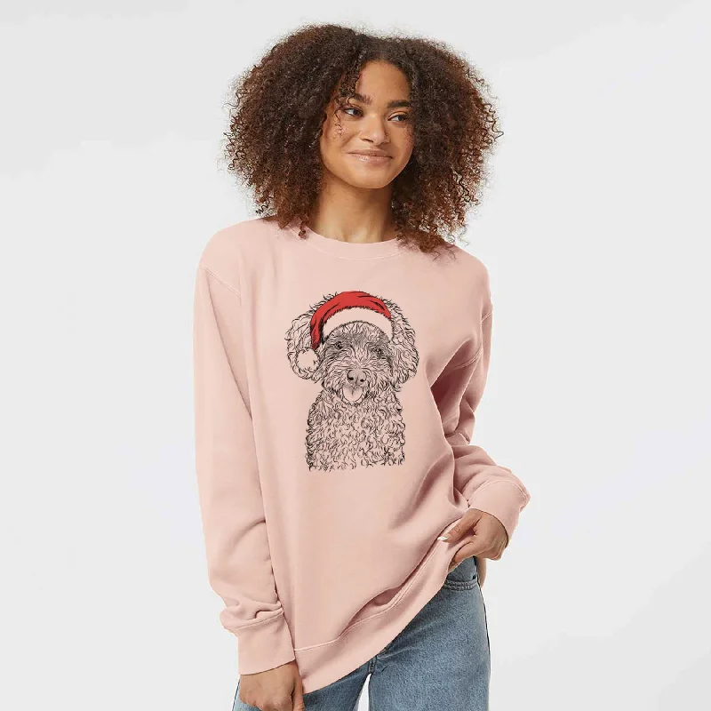 high-quality athletic sweatshirtSanta Satsu the Micro Teacup Poodle - Unisex Pigment Dyed Crew Sweatshirt