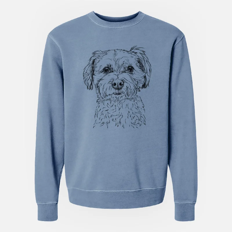 warm athletic hoodieBare Wyatt the Coton de Tulear - Unisex Pigment Dyed Crew Sweatshirt