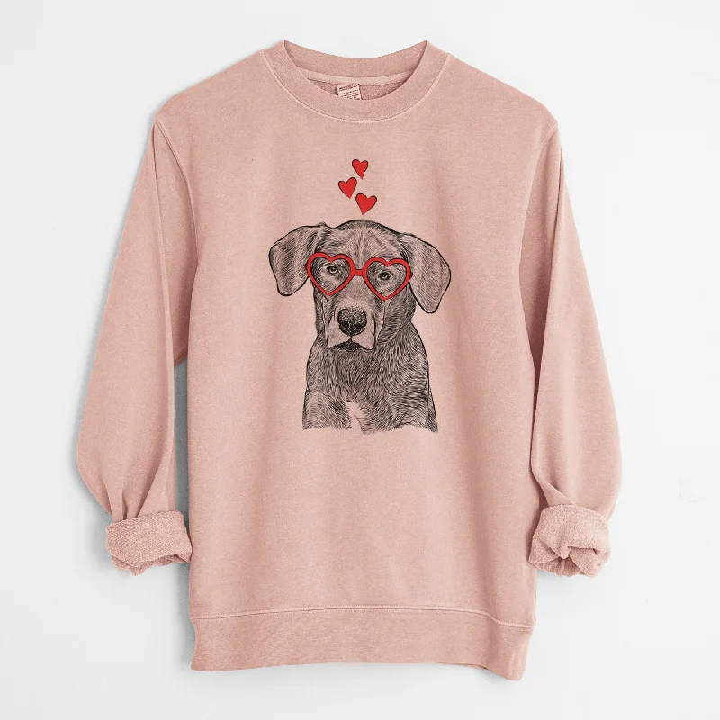 fashion gym hoodieValentine Tom the Lab Dane Mix - Unisex Pigment Dyed Crew Sweatshirt