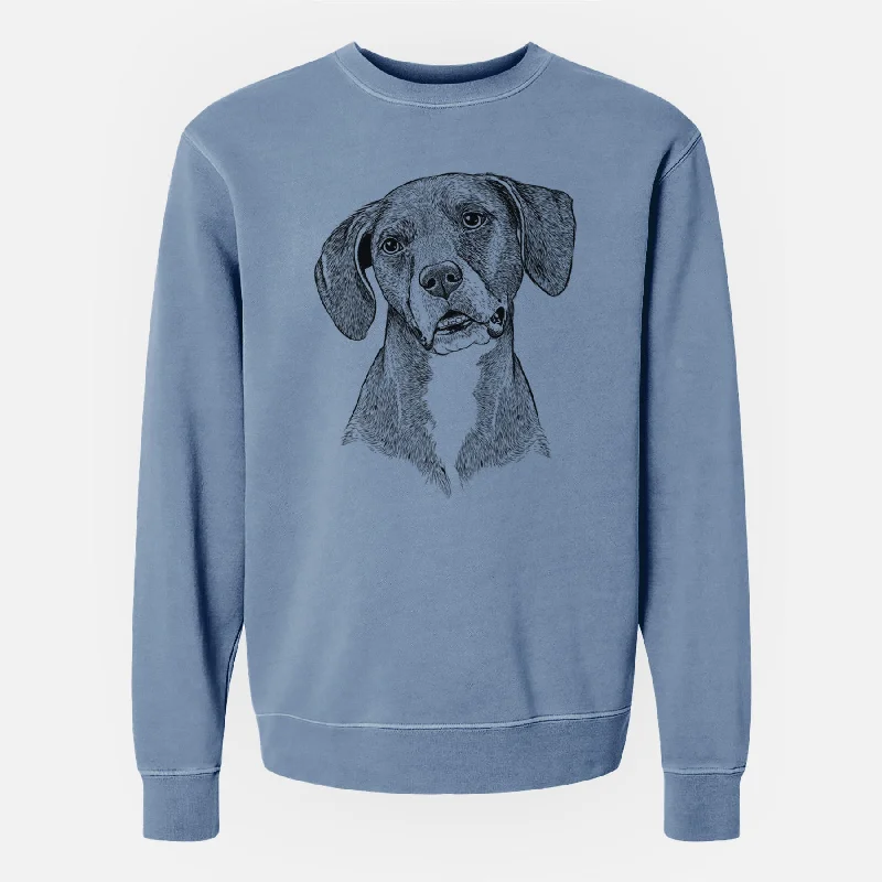 vibrant athletic hoodieBare Zeena the Plott Hound Mix - Unisex Pigment Dyed Crew Sweatshirt