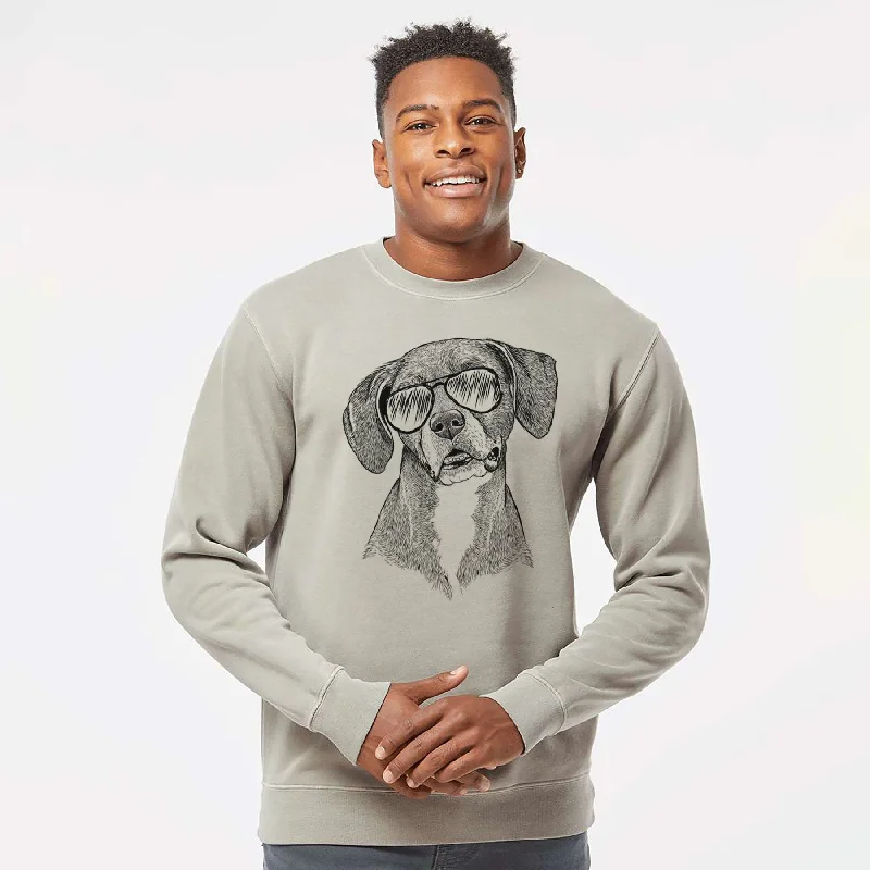 performance gym sweatshirtAviator Zeena the Plott Hound Mix - Unisex Pigment Dyed Crew Sweatshirt