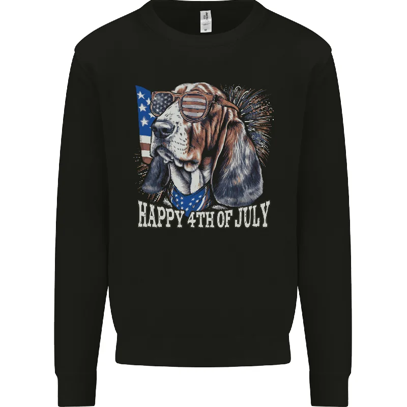 contemporary fitness sweatshirtBassett Hound 4th of July Independence Day Mens Sweatshirt Jumper