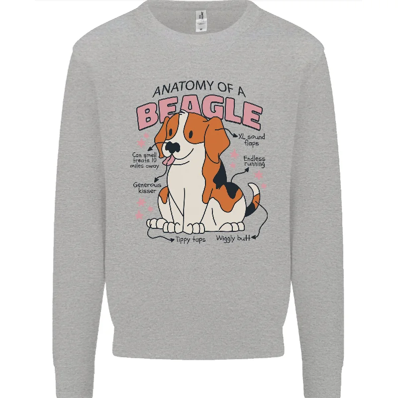 zip-up gym hoodieBeagle Anatomy Funny Dog Mens Sweatshirt Jumper