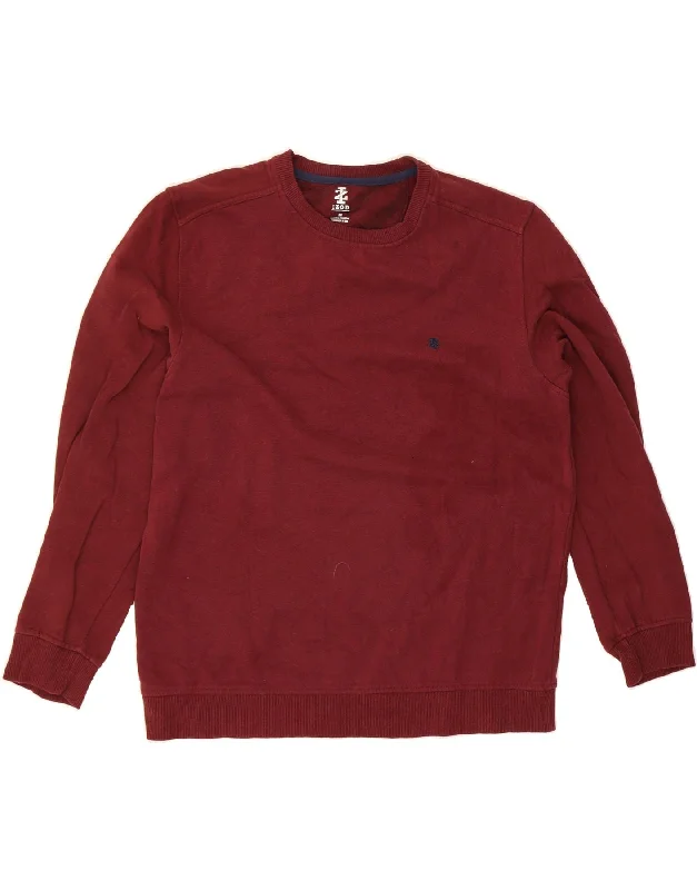 IZOD Mens Sweatshirt Jumper Medium Maroon Cotton