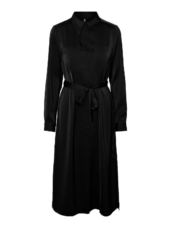 office dressIna Midi Shirt Dress (Black)