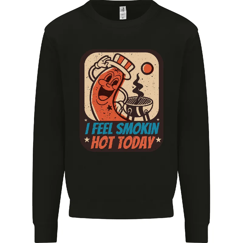 stylish performance hoodieBBQ Smokin Hot Today Funny Grill Mens Sweatshirt Jumper