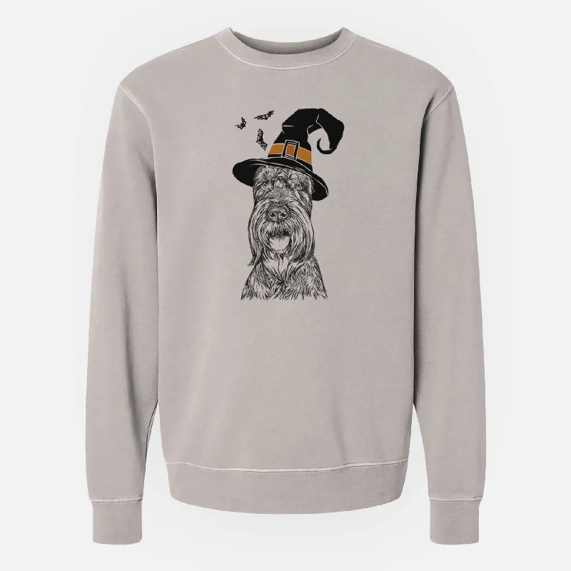 fashion sportswear hoodieWitch Zuri the Giant Schnauzer - Unisex Pigment Dyed Crew Sweatshirt