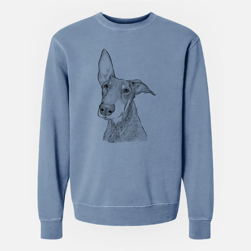 chic fitness hoodieBare Kain the Doberman Pinscher - Unisex Pigment Dyed Crew Sweatshirt