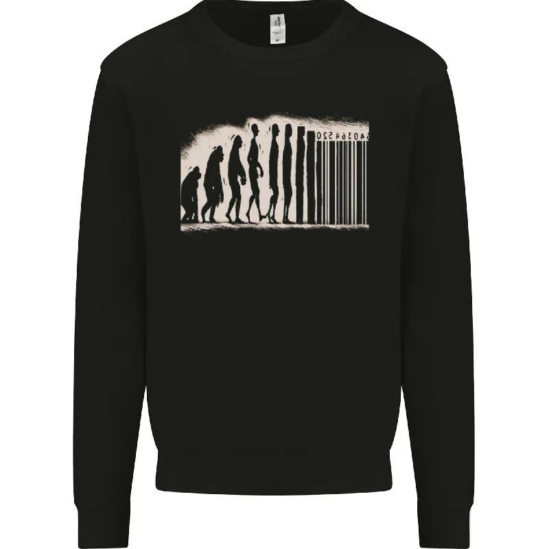 workout-ready hoodieBarcode Evolution Anti-Capitalist Anarchy Mens Sweatshirt Jumper