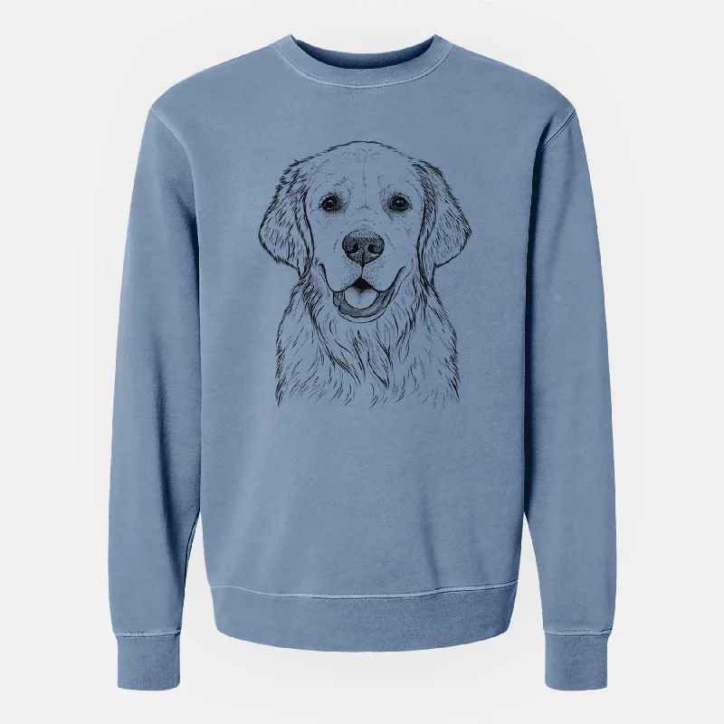 vibrant athletic hoodieBare Emma the Golden Retriever - Unisex Pigment Dyed Crew Sweatshirt