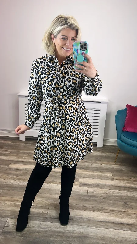 comfy dressIana Shirt Dress (Dawn/Leopard)