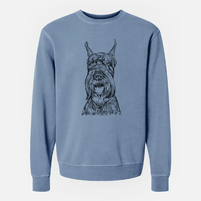 slim fit workout hoodieBare Zuri the Giant Schnauzer - Unisex Pigment Dyed Crew Sweatshirt