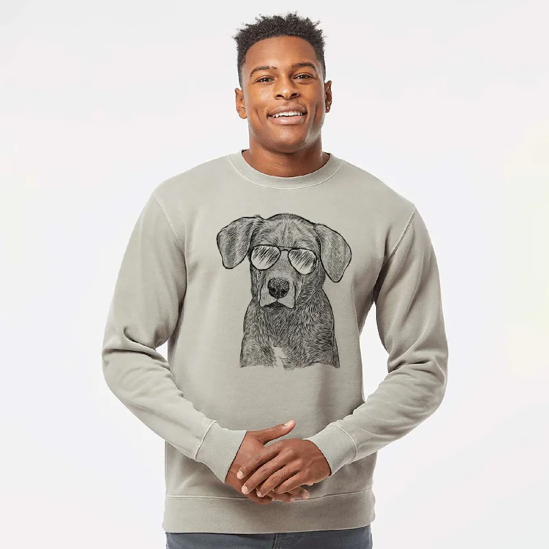 fitness hoodie for trainingAviator Tom the Lab Dane Mix - Unisex Pigment Dyed Crew Sweatshirt