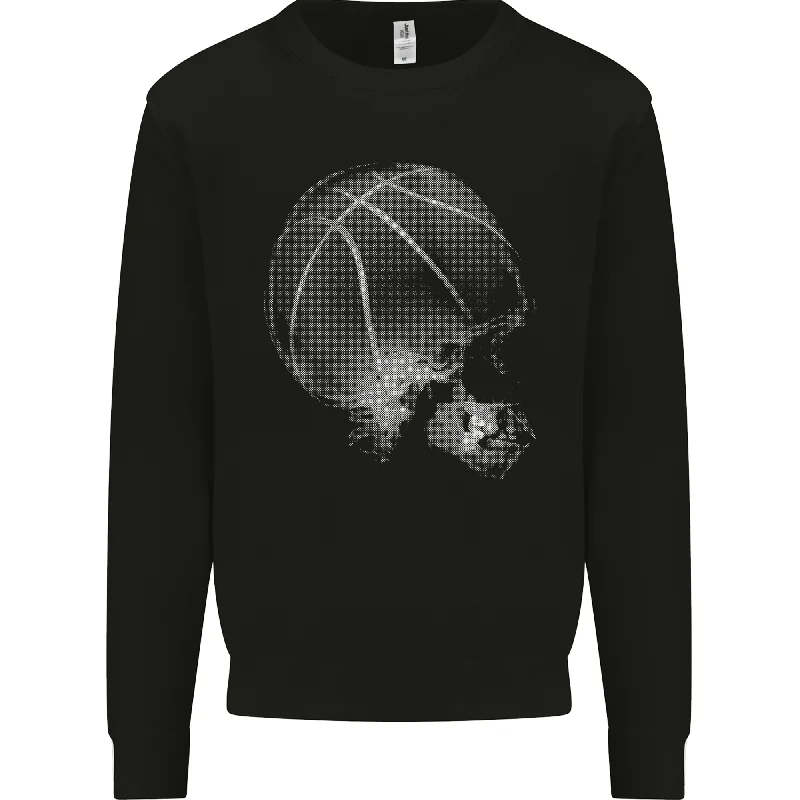 workout style hoodieBasketball Skull Mens Sweatshirt Jumper