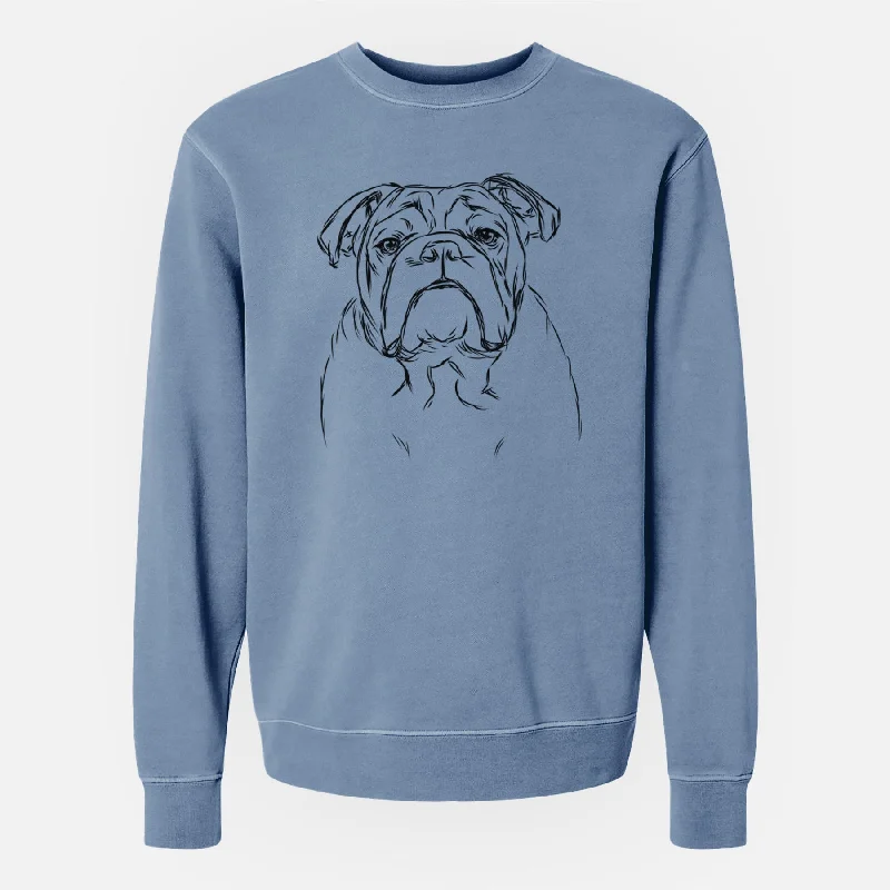 cozy gym sweatshirtBare Winston the English Bulldog - Unisex Pigment Dyed Crew Sweatshirt