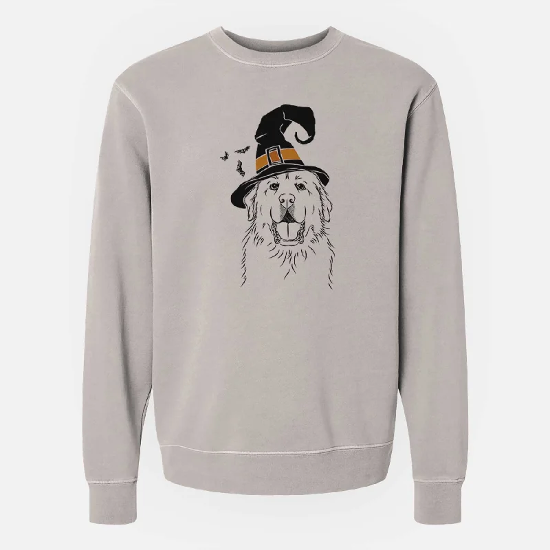 athletic style hoodieWitch Zeus the Great Pyrenees - Unisex Pigment Dyed Crew Sweatshirt