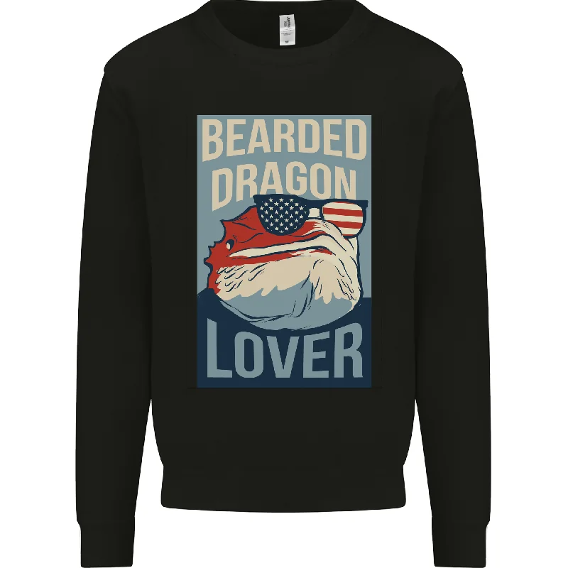 premium athletic sweatshirtBearded Dragon Lover USA America Mens Sweatshirt Jumper