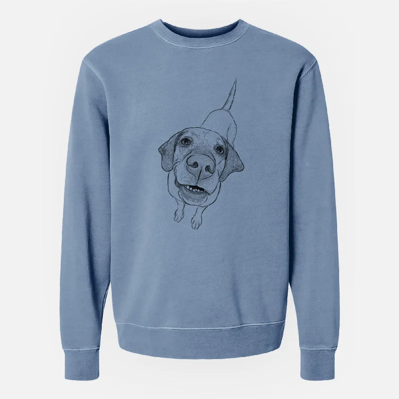 fitted workout sweatshirtBare Oquirrh the Vizsla - Unisex Pigment Dyed Crew Sweatshirt