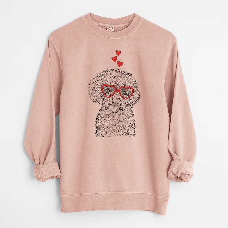 loose fit sports sweatshirtValentine Satsu the Micro Teacup Poodle - Unisex Pigment Dyed Crew Sweatshirt