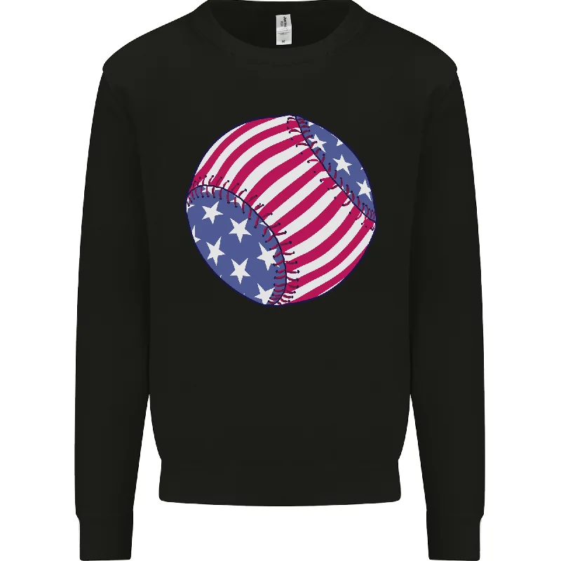 slim fit workout hoodieBaseball USA Stars and Stripes American Flag Mens Sweatshirt Jumper