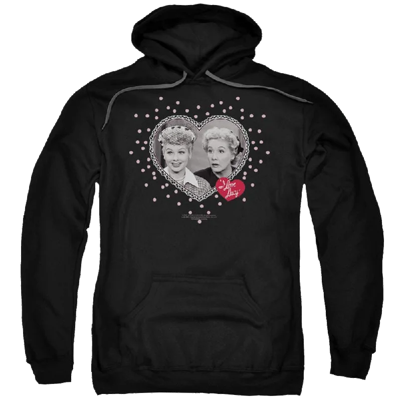 oversized pullover hoodieI Love Lucy Hearts And Dots Pullover Hoodie