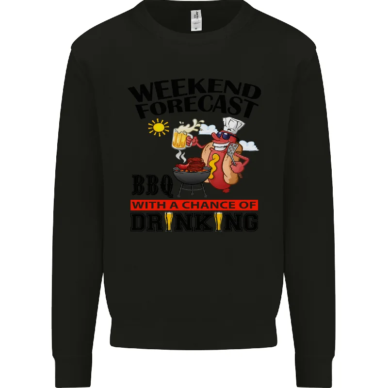 classic gym sweatshirtBBQ Weekend Forecast BBQing Alcohol Beer Mens Sweatshirt Jumper