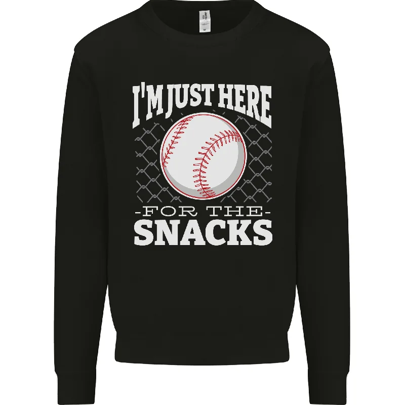 relaxed fit sports hoodieBaseball Im Just Here for the Snacks Mens Sweatshirt Jumper