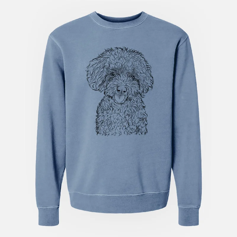 relaxed fit sports hoodieBare Satsu the Micro Teacup Poodle - Unisex Pigment Dyed Crew Sweatshirt