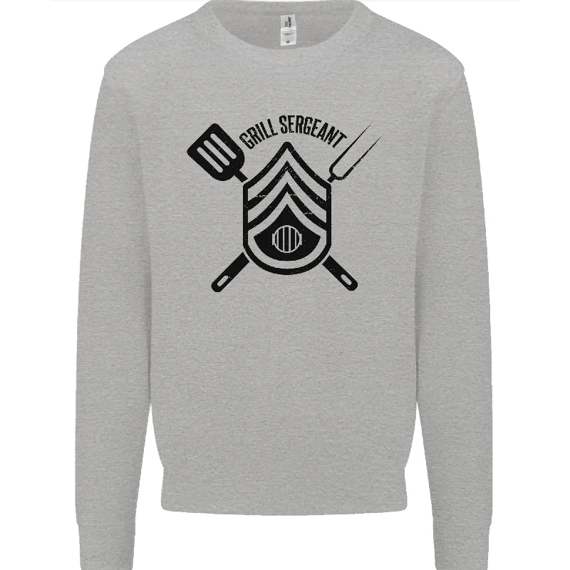 fashionable workout wearBBQ Grill Sergeant Chef Cook Food Funny Mens Sweatshirt Jumper