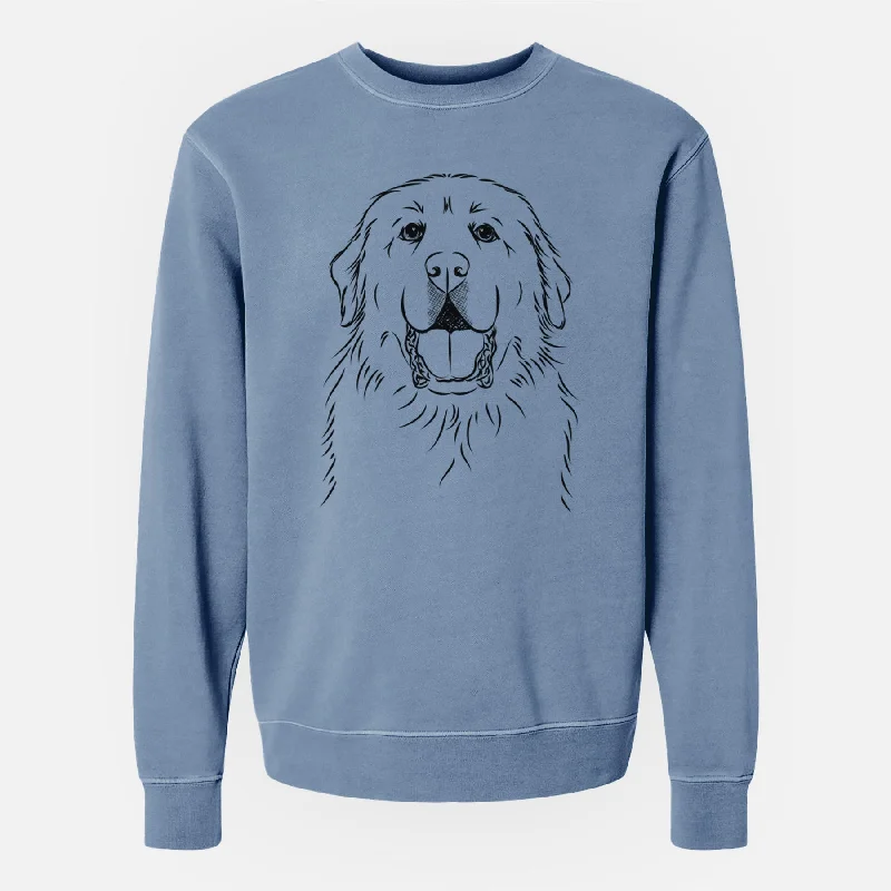 fitted workout sweatshirtBare Zeus the Great Pyrenees - Unisex Pigment Dyed Crew Sweatshirt