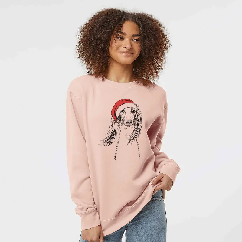 activewear hoodieSanta Zahra the Saluki - Unisex Pigment Dyed Crew Sweatshirt