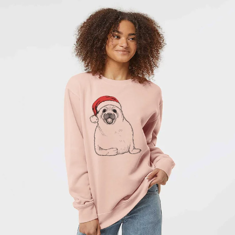 urban sports sweatshirtSanta Bub the Harp Seal - Unisex Pigment Dyed Crew Sweatshirt