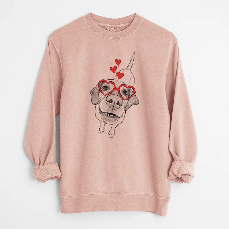 trendy gym wear hoodieValentine Oquirrh the Vizsla - Unisex Pigment Dyed Crew Sweatshirt