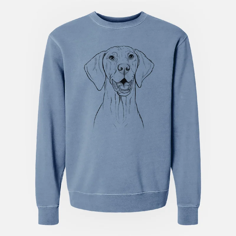 workout-ready hoodieBare Wesley the Vizsla - Unisex Pigment Dyed Crew Sweatshirt