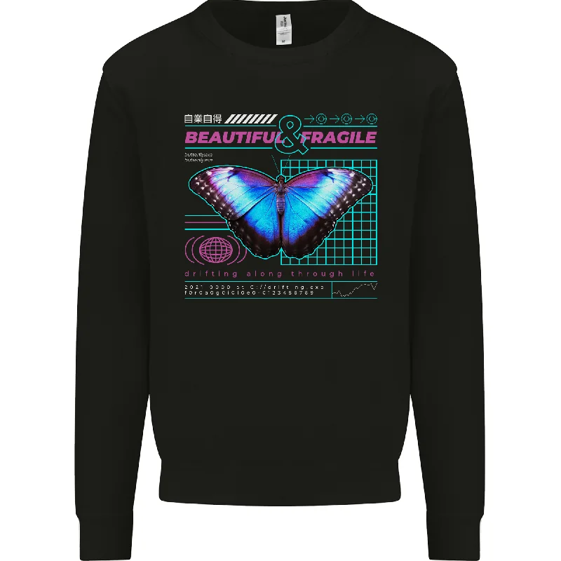 bold workout sweatshirtBeautiful & Fragile Butterfly Graphic Mens Sweatshirt Jumper