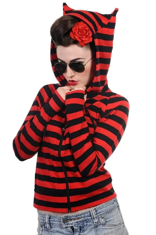 Cat Ears Striped Hoodie