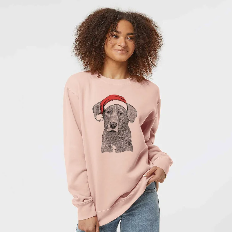 gym ready hoodieSanta Tom the Lab Dane Mix - Unisex Pigment Dyed Crew Sweatshirt