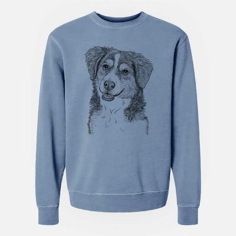 urban workout sweatshirtBare Molly the Miniature Bernedoodle - Unisex Pigment Dyed Crew Sweatshirt