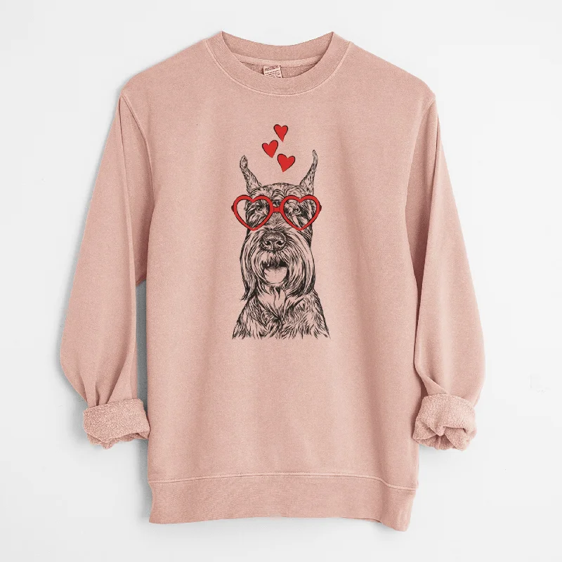 sleek gym hoodieValentine Zuri the Giant Schnauzer - Unisex Pigment Dyed Crew Sweatshirt